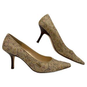 LOFT Gold Brocade Heels | Women’s Size 10